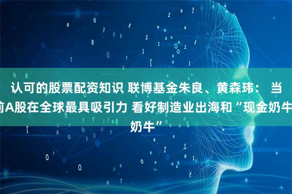 认可的股票配资知识 联博基金朱良、黄森玮： 当前A股在全球最具吸引力 看好制造业出海和“现金奶牛”